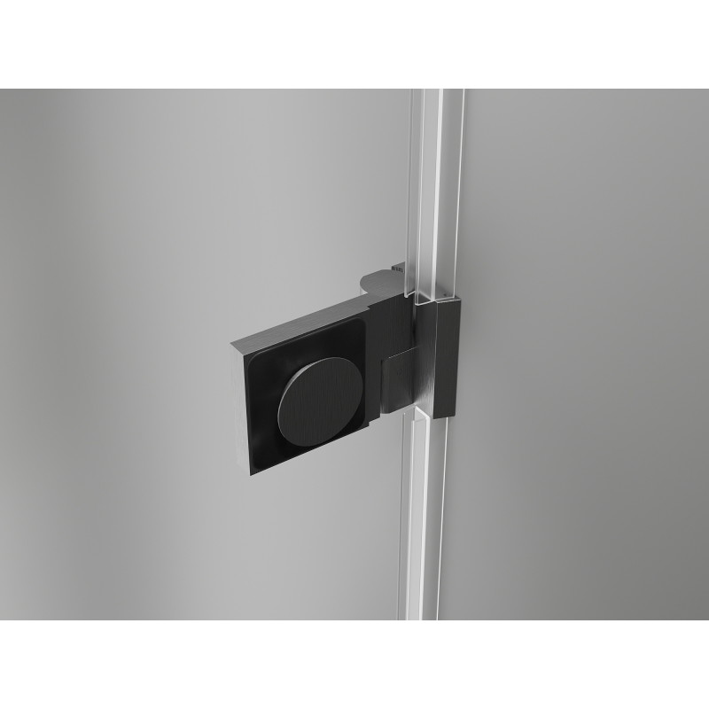Mexen Lunar-B drzwi prysznicowe uchylne lewe 120 cm, transparent, gun gray szczotkowany - 832S-120-050-66-00-L