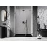Mexen Lunar-B drzwi prysznicowe uchylne lewe 130 cm, transparent, gun gray szczotkowany - 832S-130-050-66-00-L