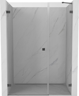 Mexen Lunar-B drzwi prysznicowe uchylne lewe 140 cm, transparent, gun gray szczotkowany - 832S-140-050-66-00-L
