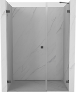 Mexen Lunar-B drzwi prysznicowe uchylne lewe 145 cm, transparent, gun gray szczotkowany - 832S-145-050-66-00-L