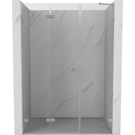 Mexen Lunar-F drzwi prysznicowe składane lewe 150 cm, transparent, nikiel szczotkowany - 836S-150-050-97-00-L