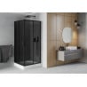 Mexen Rio kabina prysznicowa kwadratowa 90 x 90 cm, grafit, czarna + brodzik Rio, biały - 860-090-090-70-40-4510