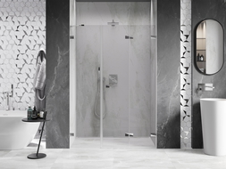 Mexen Lunar-F drzwi prysznicowe składane prawe 120 cm, transparent, chrom - 836S-120-050-01-00-P