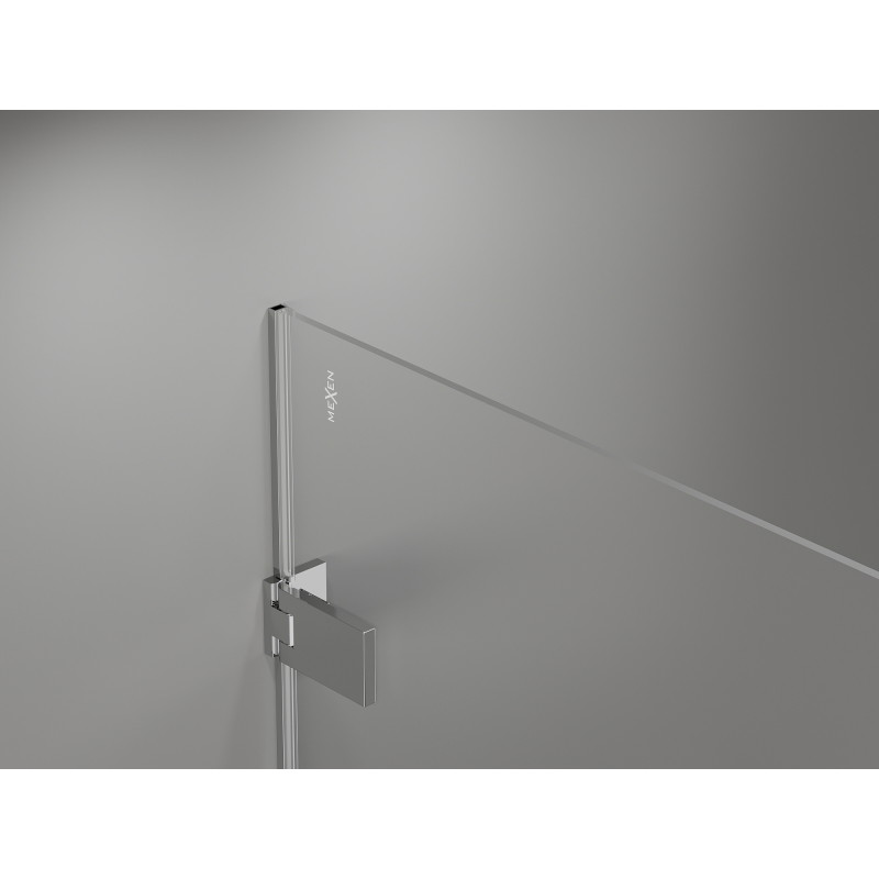 Mexen Lunar-F drzwi prysznicowe składane prawe 140 cm, transparent, chrom - 836S-140-050-01-00-P