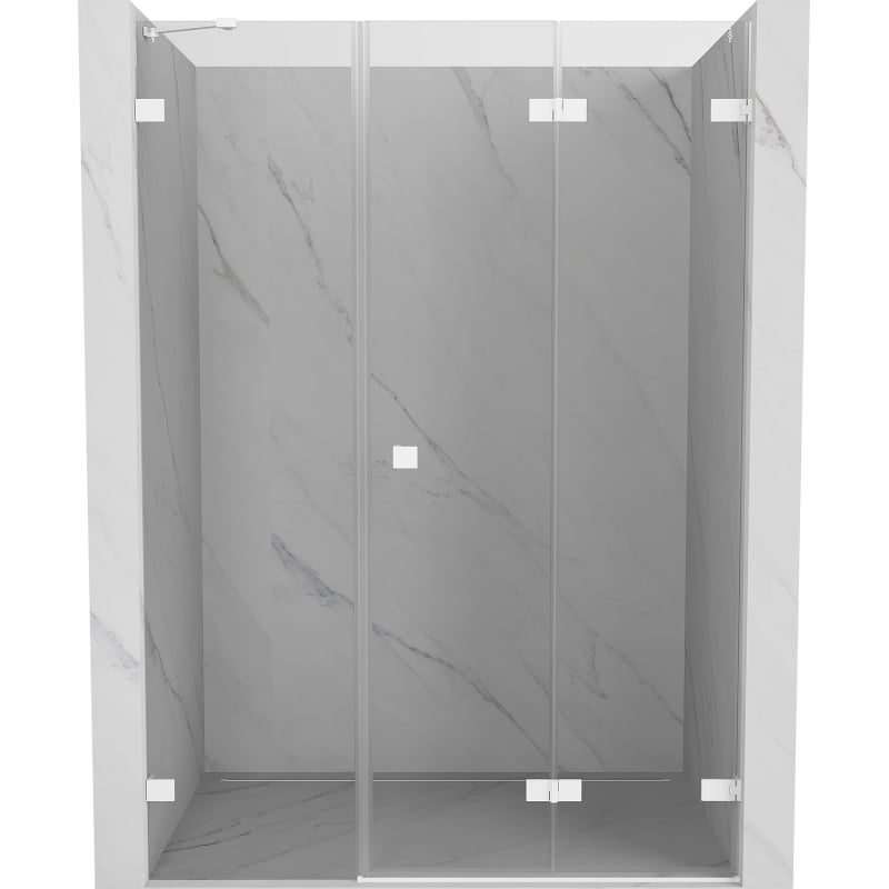 Mexen Lunar-F drzwi prysznicowe składane prawe 110 cm, transparent, białe - 836S-110-050-20-00-P