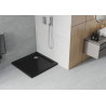 Mexen Flat brodzik kwadratowy slim 70 x 70 cm, czarny, syfon chrom - 40707070