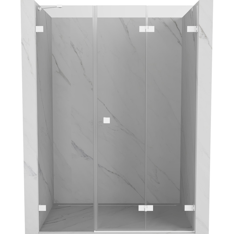 Mexen Lunar-F drzwi prysznicowe składane prawe 140 cm, transparent, białe - 836S-140-050-20-00-P