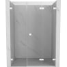 Mexen Lunar-F drzwi prysznicowe składane prawe 145 cm, transparent, białe - 836S-145-050-20-00-P