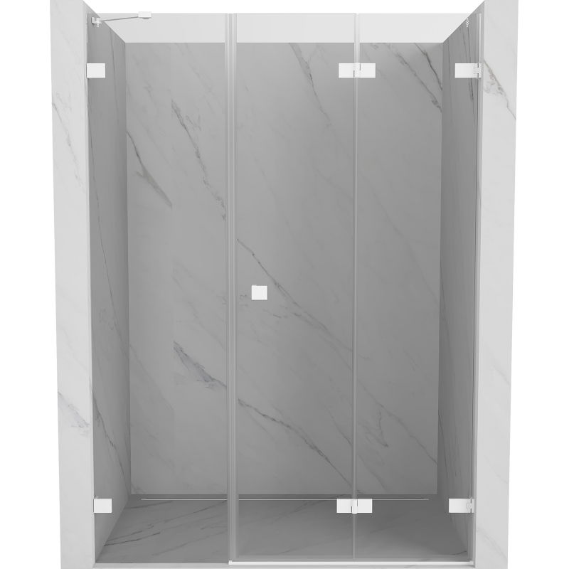 Mexen Lunar-F drzwi prysznicowe składane prawe 150 cm, transparent, białe - 836S-150-050-20-00-P