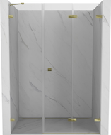 Mexen Lunar-F drzwi prysznicowe składane prawe 130 cm, transparent, złote - 836S-130-050-50-00-P
