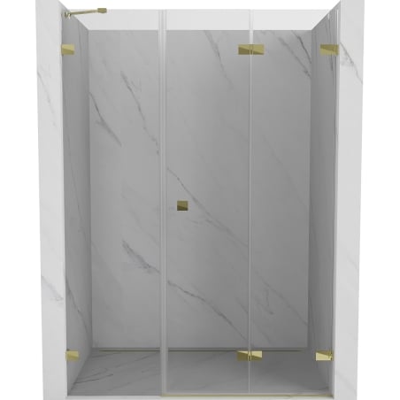Mexen Lunar-F drzwi prysznicowe składane prawe 135 cm, transparent, złote - 836S-135-050-50-00-P