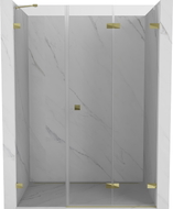 Mexen Lunar-F drzwi prysznicowe składane prawe 140 cm, transparent, złote - 836S-140-050-50-00-P
