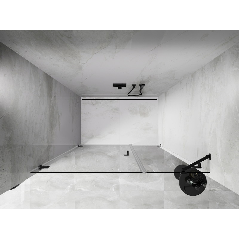 Mexen Lunar-B drzwi prysznicowe uchylne lewe 120 cm, transparent, czarne - 832S-120-050-70-00-L