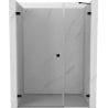 Mexen Lunar-B drzwi prysznicowe uchylne lewe 125 cm, transparent, czarne - 832S-125-050-70-00-L