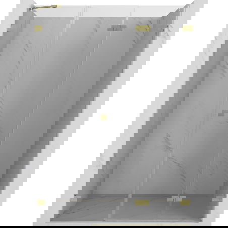 Mexen Lunar-F drzwi prysznicowe składane prawe 115 cm, transparent, złote szczotkowane - 836S-115-050-55-00-P