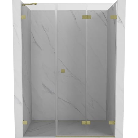 Mexen Lunar-F drzwi prysznicowe składane prawe 135 cm, transparent, złote szczotkowane - 836S-135-050-55-00-P