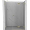 Mexen Lunar-F drzwi prysznicowe składane prawe 135 cm, transparent, złote szczotkowane - 836S-135-050-55-00-P