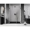 Mexen Lunar-B drzwi prysznicowe uchylne lewe 145 cm, transparent, czarne - 832S-145-050-70-00-L