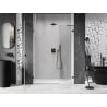 Mexen Lunar-B drzwi prysznicowe uchylne lewe 145 cm, transparent, czarne - 832S-145-050-70-00-L