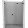 Mexen Lunar-F drzwi prysznicowe składane prawe 145 cm, transparent, różowe złoto - 836S-145-050-60-00-P
