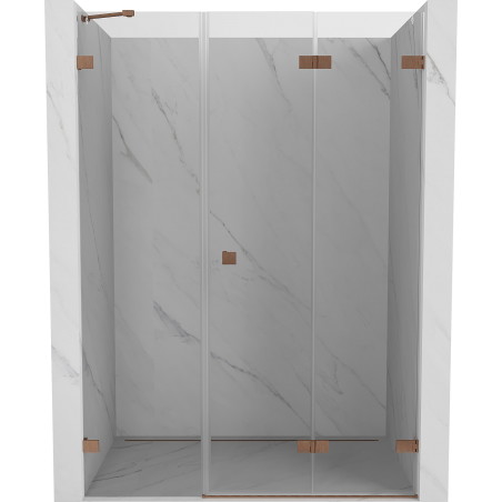 Mexen Lunar-F drzwi prysznicowe składane prawe 120 cm, transparent, miedź szczotkowana - 836S-120-050-65-00-P