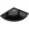 Mexen Flat brodzik półokrągły slim 100 x 100 cm, czarny, syfon złoty - 41701010G