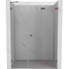 Mexen Lunar-F drzwi prysznicowe składane prawe 135 cm, transparent, miedź szczotkowana - 836S-135-050-65-00-P