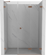 Mexen Lunar-F drzwi prysznicowe składane prawe 145 cm, transparent, miedź szczotkowana - 836S-145-050-65-00-P