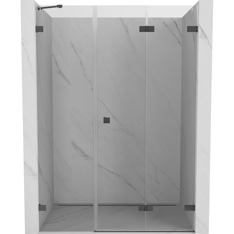 Mexen Lunar-F drzwi prysznicowe składane prawe 110 cm, transparent, gun gray szczotkowany - 836S-110-050-66-00-P