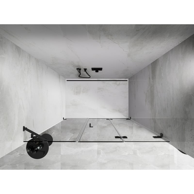 Mexen Lunar-F drzwi prysznicowe składane prawe 135 cm, transparent, gun gray szczotkowany - 836S-135-050-66-00-P