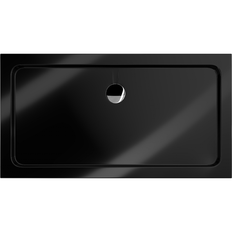 Mexen Flat brodzik prostokątny slim 140 x 70 cm, czarny, syfon chrom - 40707014