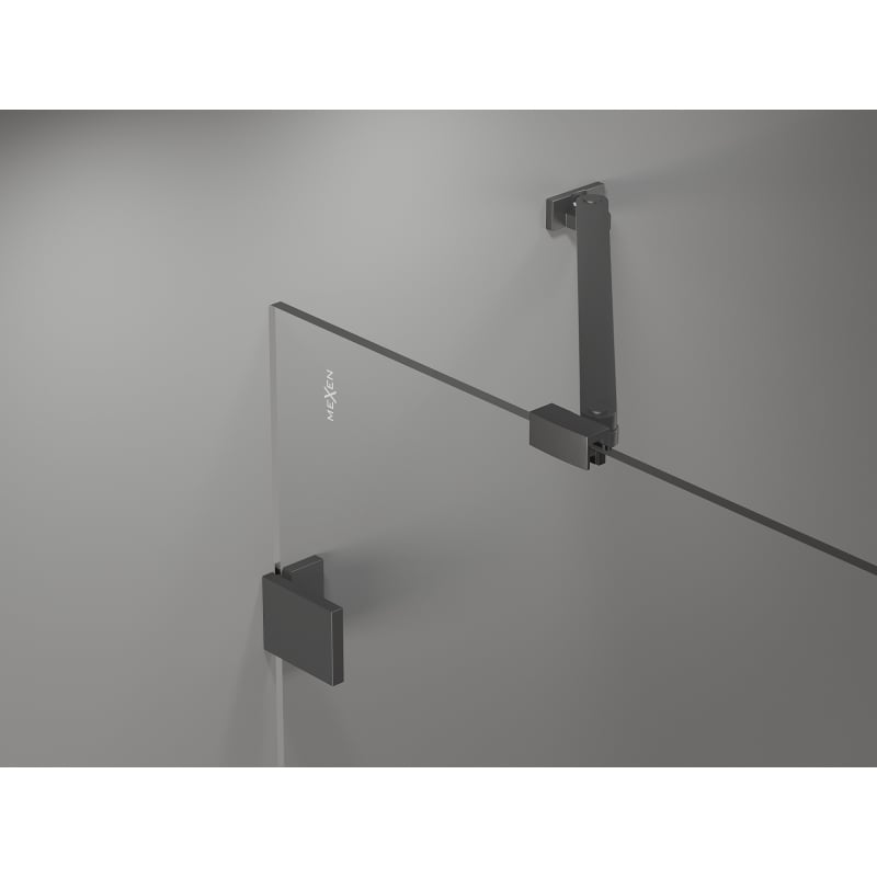 Mexen Lunar-B drzwi prysznicowe uchylne lewe 135 cm, transparent, gun metal - 832S-135-050-95-00-L