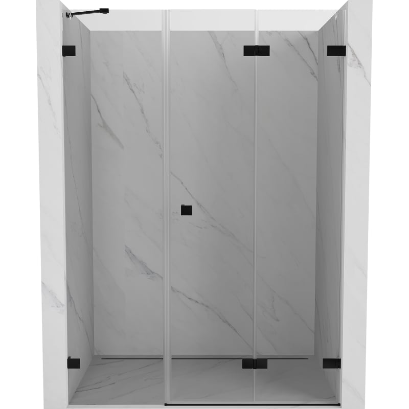 Mexen Lunar-F drzwi prysznicowe składane prawe 135 cm, transparent, czarne - 836S-135-050-70-00-P