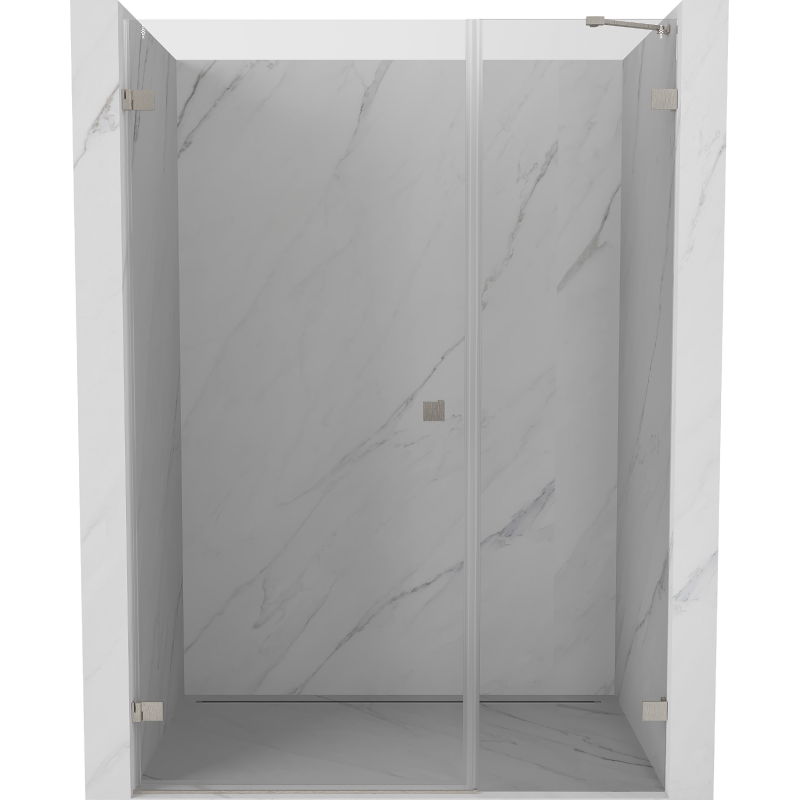 Mexen Lunar-B drzwi prysznicowe uchylne lewe 110 cm, transparent, nikiel szczotkowany - 832S-110-050-97-00-L