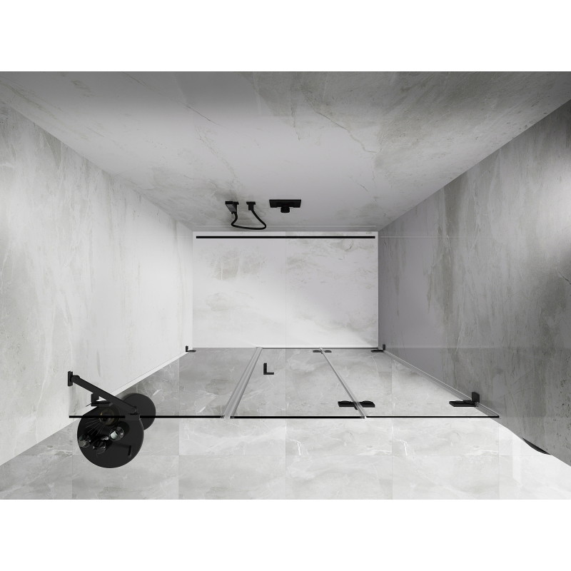Mexen Lunar-F drzwi prysznicowe składane prawe 130 cm, transparent, gun metal - 836S-130-050-95-00-P