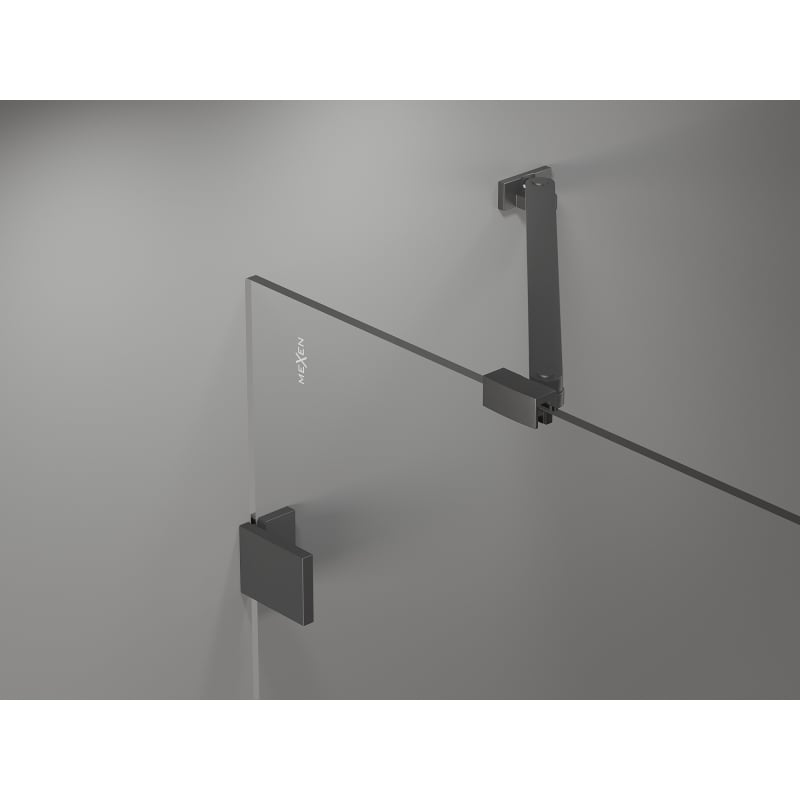Mexen Lunar-F drzwi prysznicowe składane prawe 135 cm, transparent, gun metal - 836S-135-050-95-00-P