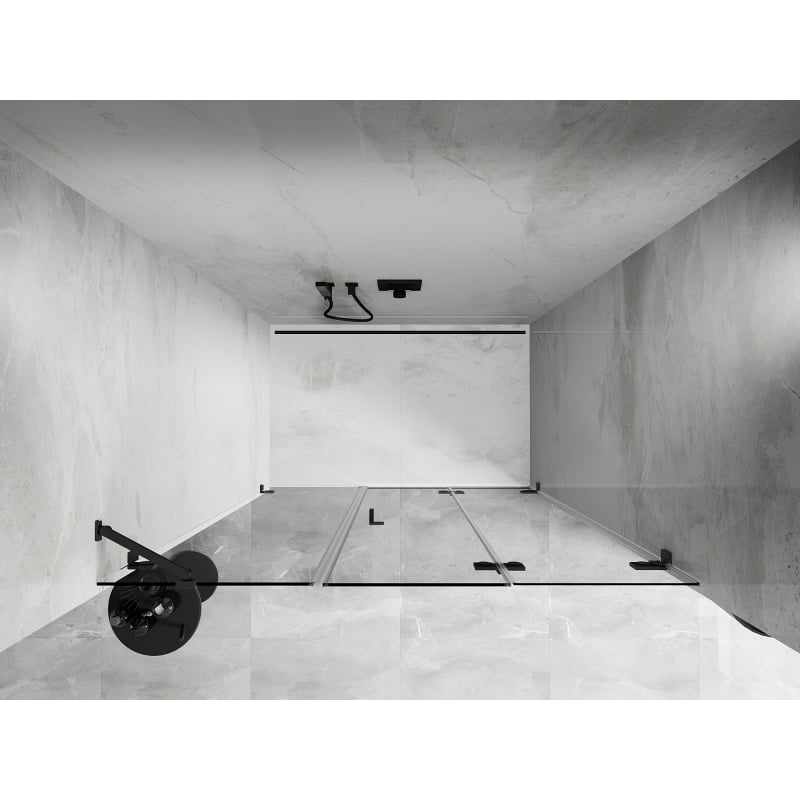 Mexen Lunar-F drzwi prysznicowe składane prawe 135 cm, transparent, gun metal - 836S-135-050-95-00-P