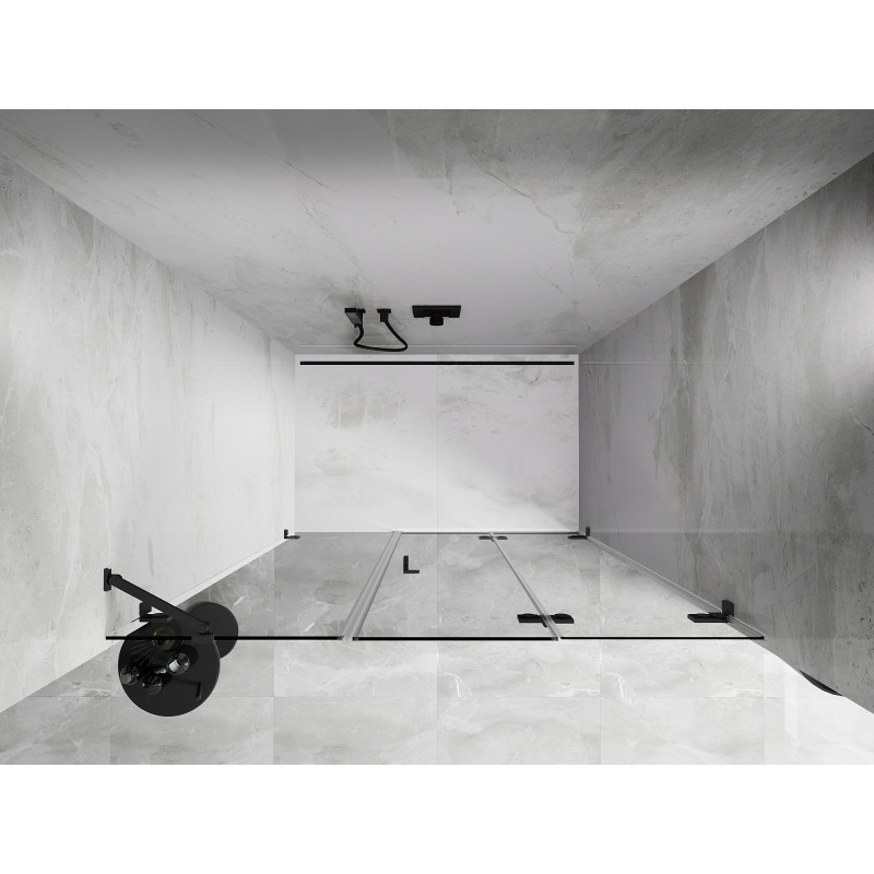 Mexen Lunar-F drzwi prysznicowe składane prawe 145 cm, transparent, gun metal - 836S-145-050-95-00-P