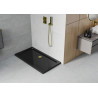 Mexen Flat brodzik prostokątny slim 130 x 70 cm, czarny, syfon złoty - 40707013G