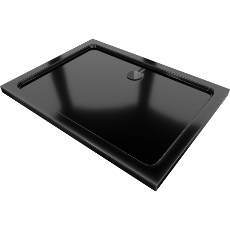 Mexen Flat brodzik prostokątny slim 80 x 70 cm, czarny, syfon czarny - 40707080B