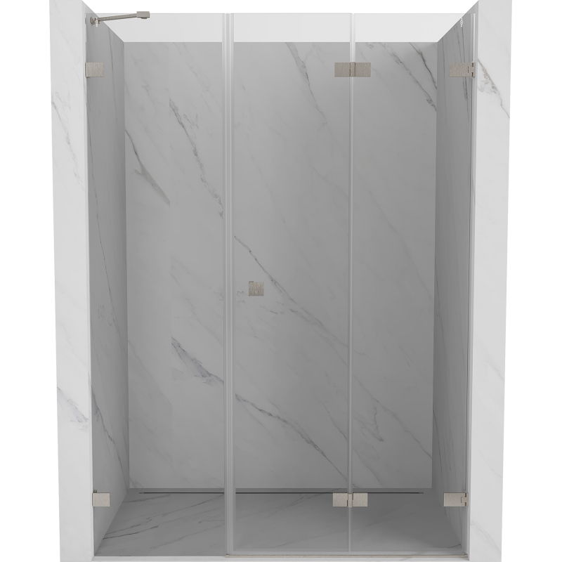 Mexen Lunar-F drzwi prysznicowe składane prawe 110 cm, transparent, nikiel szczotkowany - 836S-110-050-97-00-P