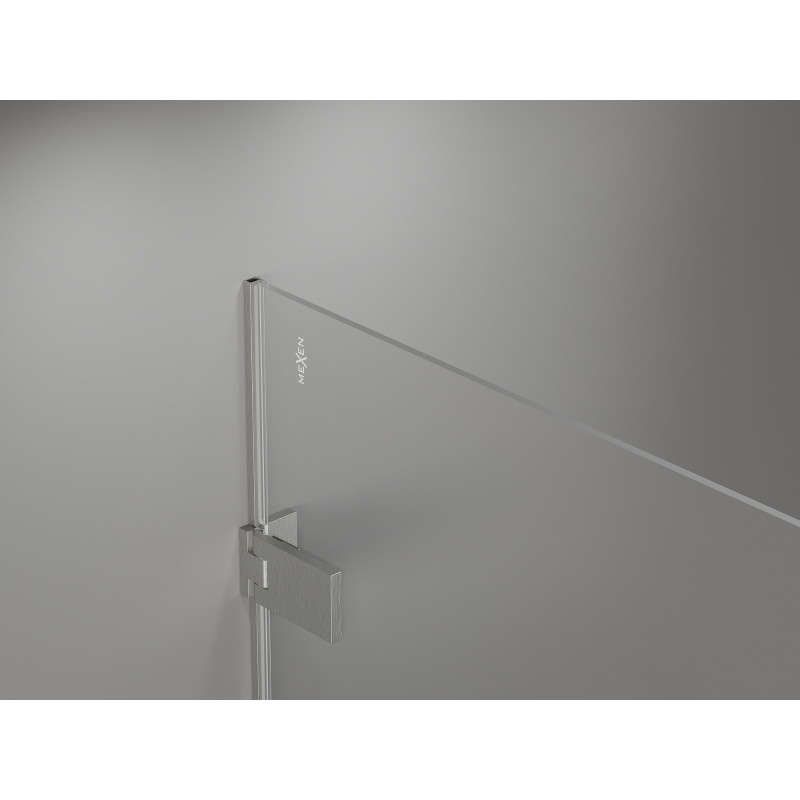 Mexen Lunar-F drzwi prysznicowe składane prawe 120 cm, transparent, nikiel szczotkowany - 836S-120-050-97-00-P