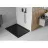Mexen Flat brodzik prostokątny slim 100 x 70 cm, czarny, syfon czarny - 40707010B