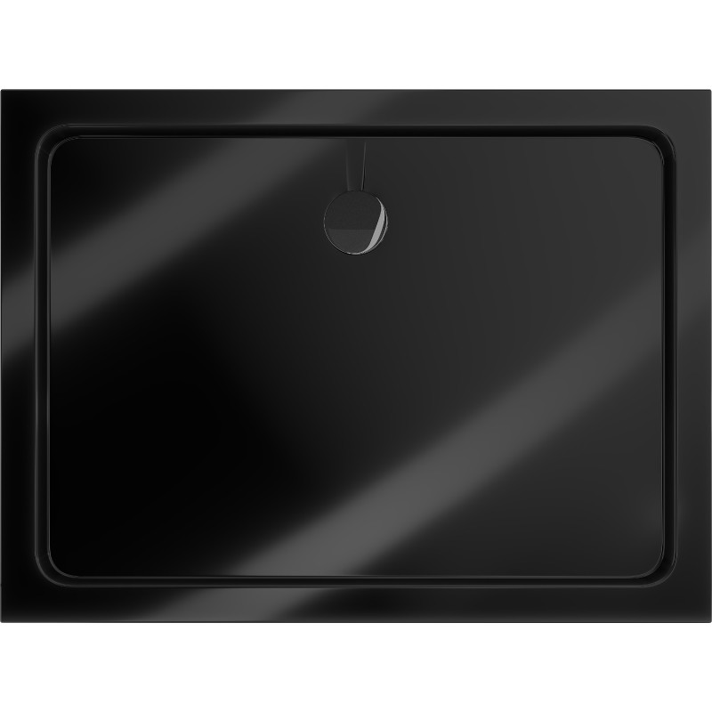 Mexen Flat brodzik prostokątny slim 110 x 70 cm, czarny, syfon czarny - 40707011B