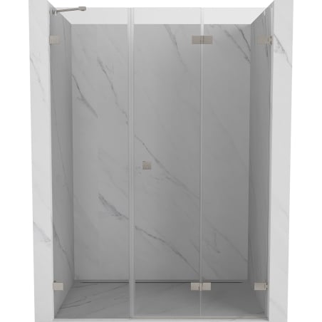 Mexen Lunar-F drzwi prysznicowe składane prawe 135 cm, transparent, nikiel szczotkowany - 836S-135-050-97-00-P