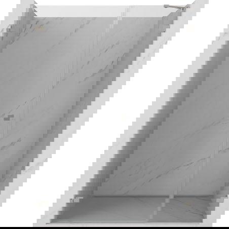 Mexen Lunar-B drzwi prysznicowe uchylne lewe 145 cm, transparent, nikiel szczotkowany - 832S-145-050-97-00-L