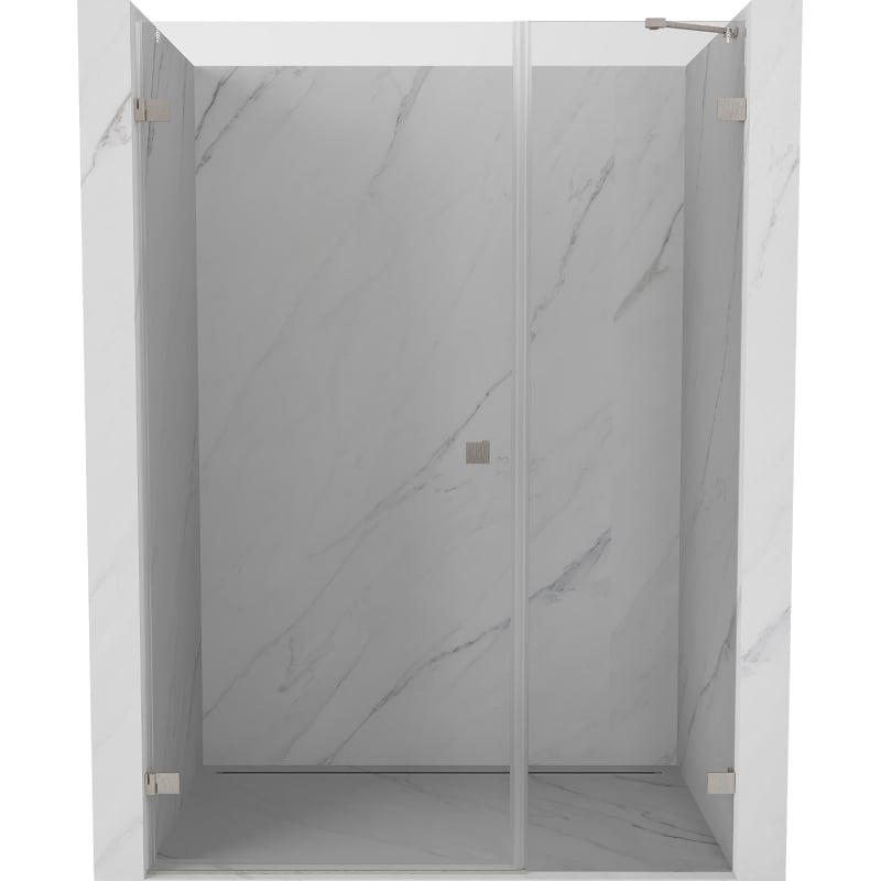 Mexen Lunar-B drzwi prysznicowe uchylne lewe 150 cm, transparent, nikiel szczotkowany - 832S-150-050-97-00-L