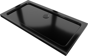 Mexen Flat brodzik prostokątny slim 120 x 70 cm, czarny, syfon czarny - 40707012B