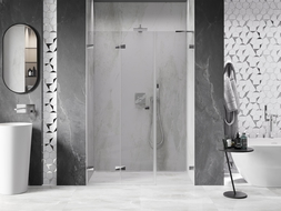 Mexen Lunar-F L drzwi prysznicowe składane lewe 135 cm, transparent, chrom - 836SL-135-050-01-00-L