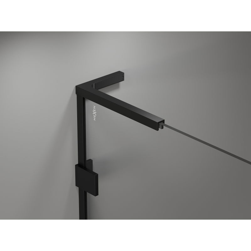 Mexen Lunar-B L drzwi prysznicowe uchylne lewe 140 cm, transparent, czarne - 832SL-140-050-70-00-L